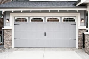 Garage door on home