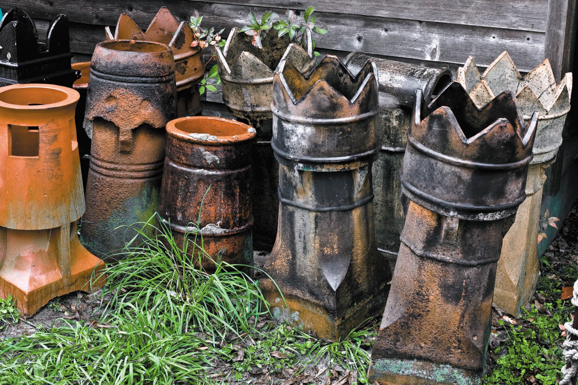a collection of barnegat, chimney pots