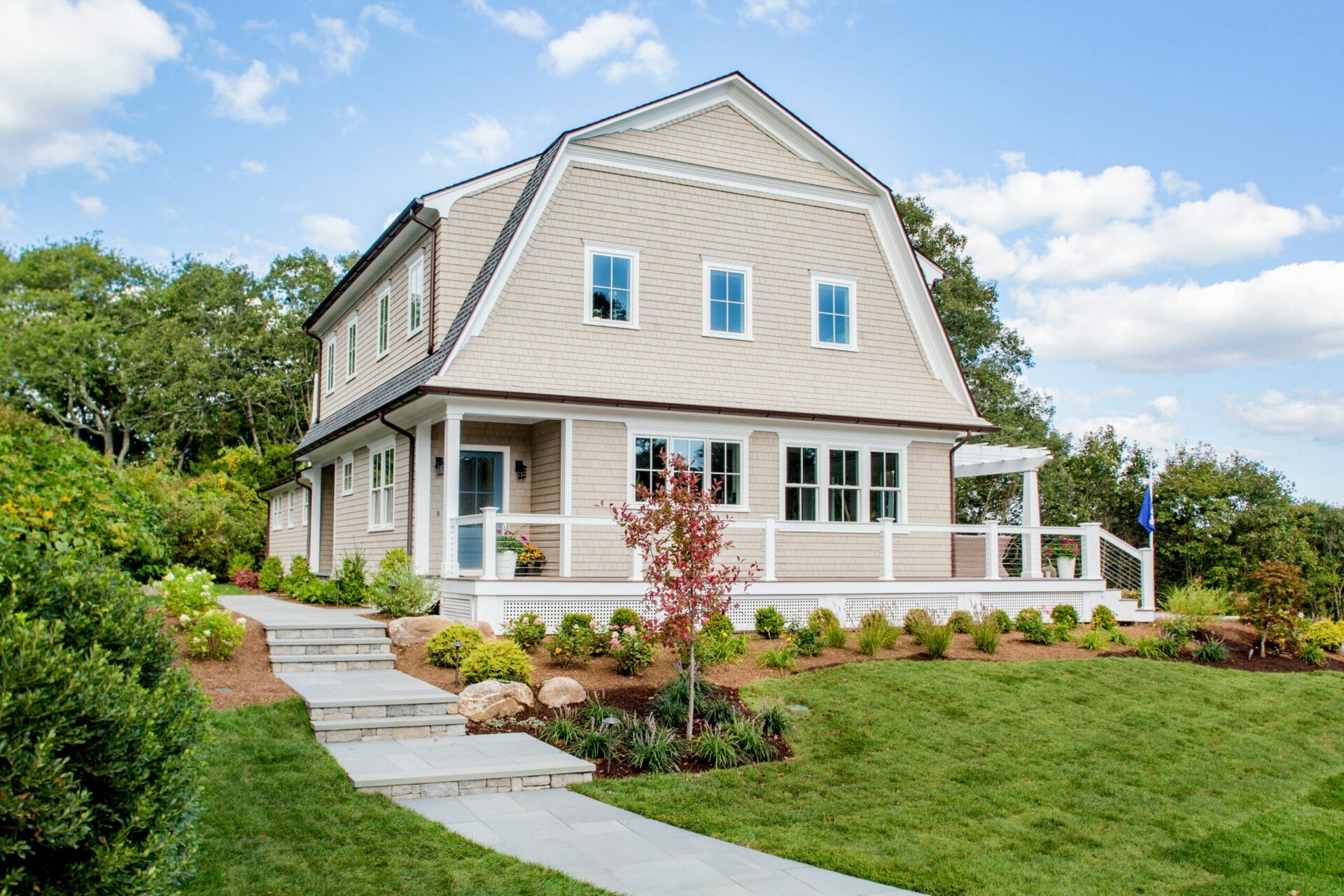 Home with a wrap-around deck