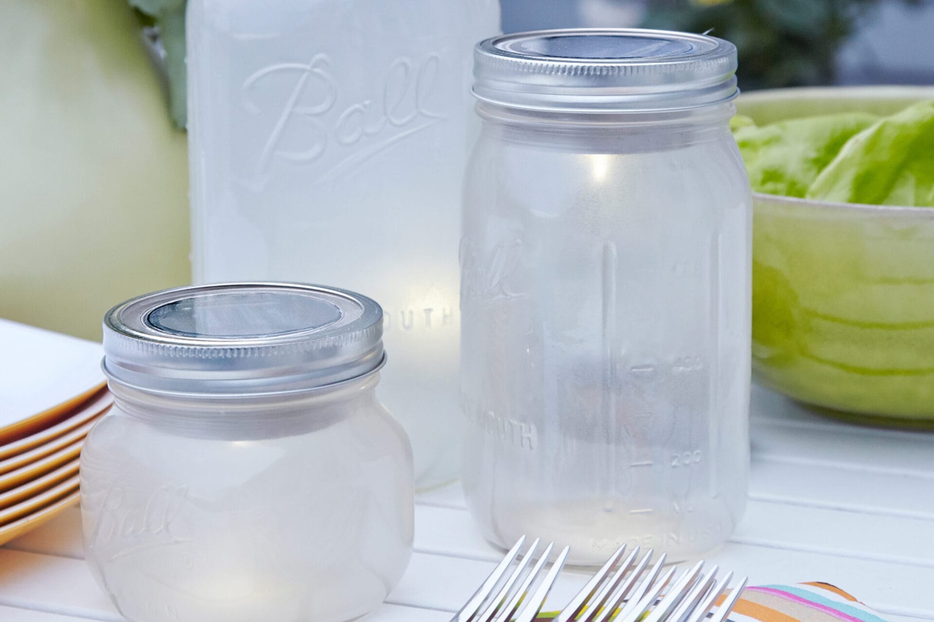 Mason jars with lights